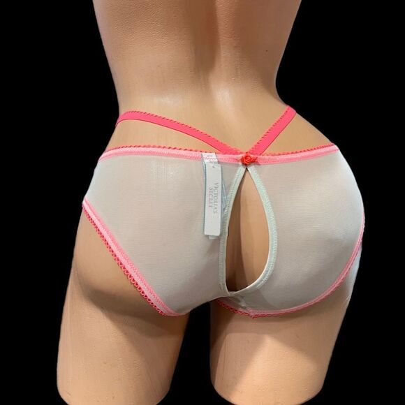 Victoria’s Secret Dream Angels Sweetheart Mesh Strappy Keyhole cheekini panty S - Picture 5 of 9